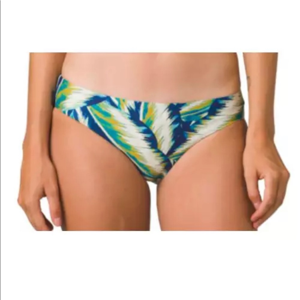 Prana Blue Green Tropical Print Bikini Bottoms